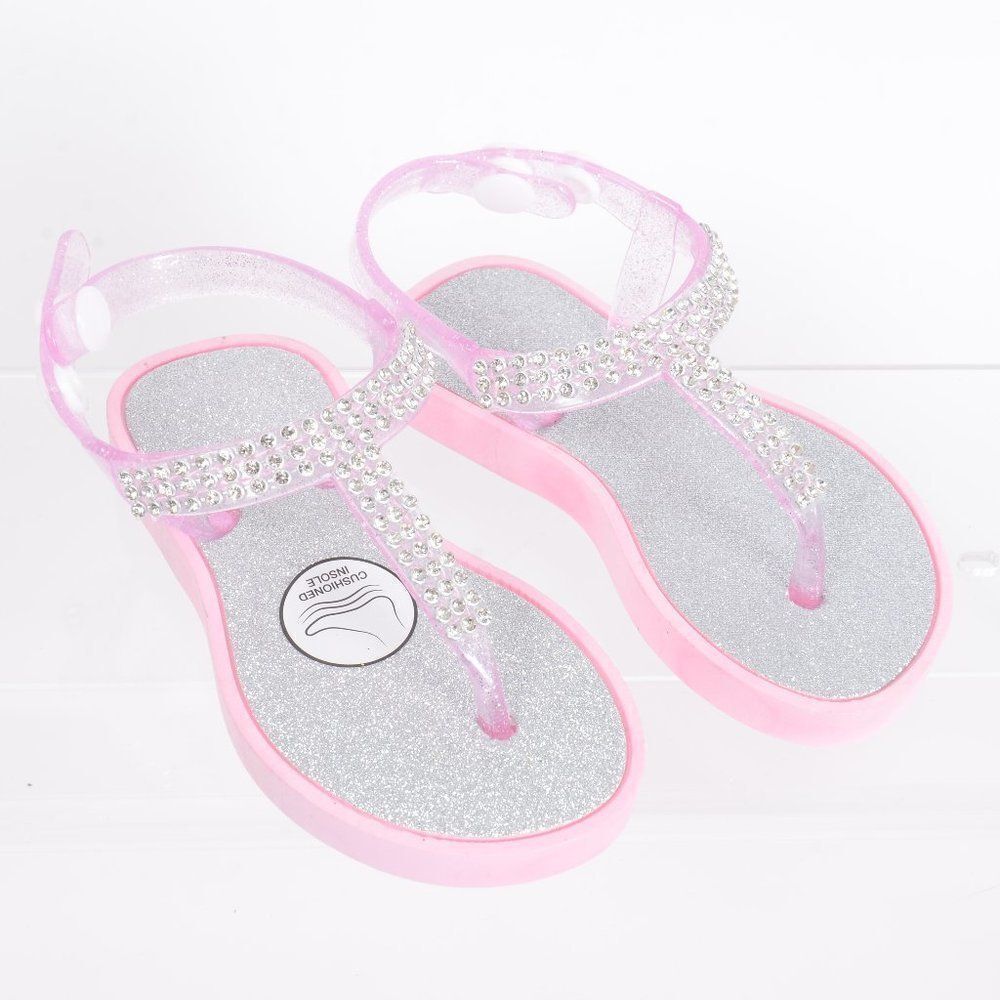 NEW Pink Rhinestone Bling Flip Flops Toddler Girls Sandals Size 5/6